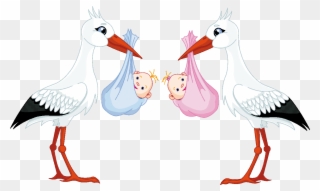 Twins Clipart Stork - Boy And Girl Twins Clipart - Png Download