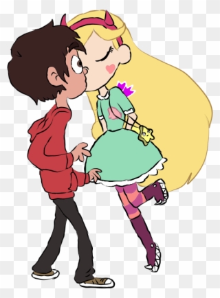 Fanart Drawing For Free Download On - Star And Marco First Kiss Clipart