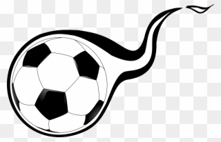 Monochrome Clipart Football - Flying Soccer Ball Png Transparent Png