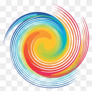 Color Wheel Clip Art - Colorful Vortex 5'x7'area Rug - Png Download