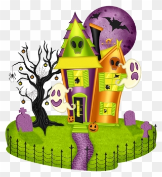 Halloween Haunted House Clipart - Png Download