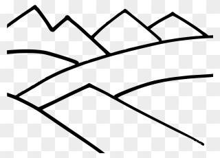 Drawing Line Art Mountain Computer Icons Silhouette - Clip Art - Png Download