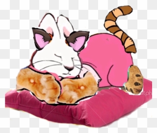 Png Library Cat Ruby Sleeping On Her By Sloanvandoren - Pink Cat Clipart