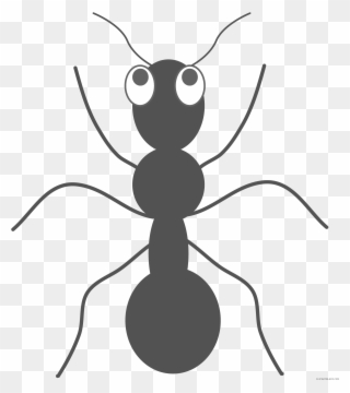 Ant Hill Clipart - Simple Black Ant Cartoon Ant - Png Download