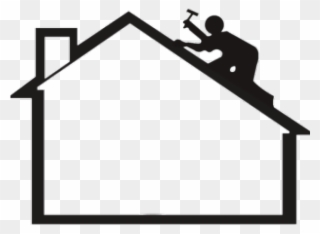 Roof Clipart Home Improvement - Construction Site Clipart Black And White - Png Download