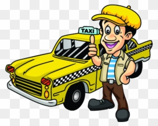 Taxi Driver Driving Clip Art - Taxi Driver Cartoon - Png Download