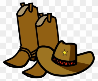 Cowboy Boots And Hat Cartoon Clipart