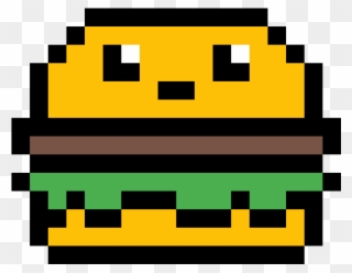 Kawaii Hamburger - Pixel Art Easy Clipart