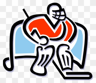 Vector Illustration Of Sport Of Ice Hockey Player Goalie - Happy Fathers Day Emoji Art Hockey Clipart