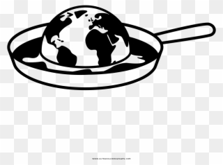 Global Warming Coloring Page - Climate Change Clipart Black And White - Png Download