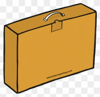 Briefcase Corrugated Box With Plastic Handle Clipart