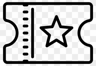 Ticket Icon Png - Clip Art Star Outline Transparent Png