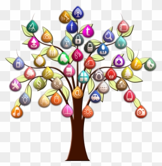 Social Media Icon Tree Png - Email Marketing Redes Sociales Png Clipart
