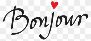 Bonjour Sticker - Calligraphy Clipart