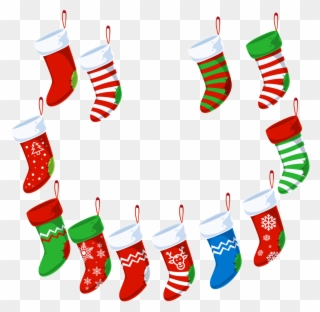 Christmas Clip Art License - Stockings Christmas Cartoon Free - Png Download
