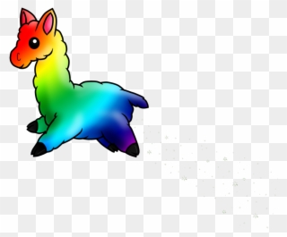 Rainbow Llama - Cartoon Rainbow Llama Clipart