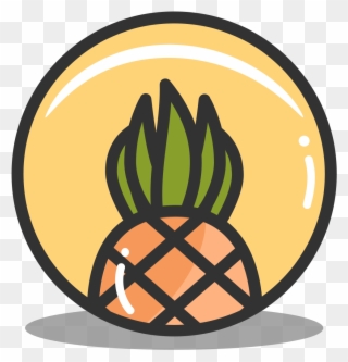 Button Pineapple Icon - Png Icon Tropical Clipart
