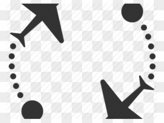 Flight Clipart Plane Route - Black And White Ferris Wheel Clipart - Png Download