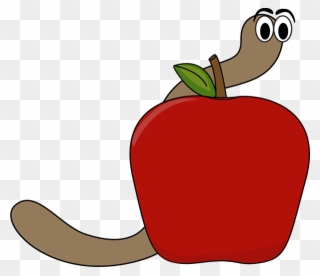 Clipart Of Apple, April And Worm - Png Download