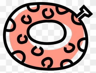 Vector Illustration Of Inflatable Donut Swimming Pool - Circle Clipart