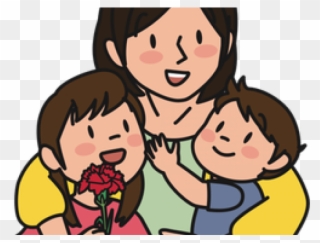 Sad Clipart Mum - Ibu Dan Anak Kartun - Png Download