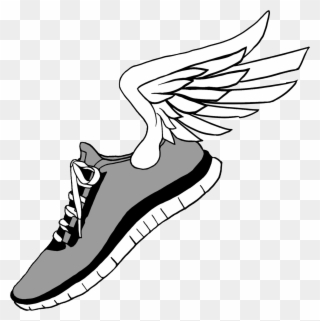 Running Shoes Clip Art - Running Shoes With Wings - Png Download