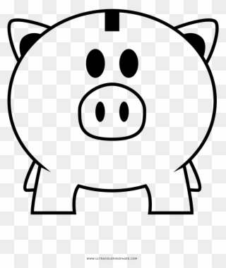 Piggy Bank Coloring Page - Vector Graphics Clipart