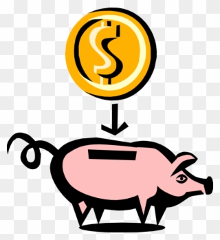 Vector Illustration Of Piggy Bank Money Coin Container - Pig Clip Art - Png Download