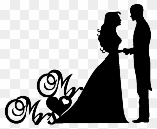 Wedding Couple Clipart Png , Png Download - Mr & Mrs Silhouette Png Transparent Png
