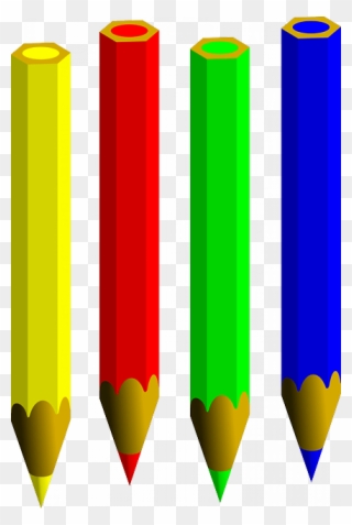Kleuren Van Social Media - 4 Pencils Clipart - Png Download