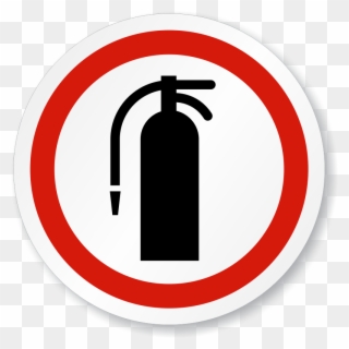 Fire Extinguisher Symbol Iso Circle Sign - Fire Extinguisher Sticker Png Clipart