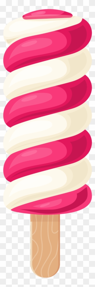 White Pink Ice Cream Stick - Ice Cream Stick Clipart - Png Download