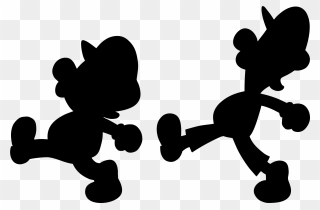 Mario Clipart Silhouette - Mario And Luigi Silhouette - Png Download