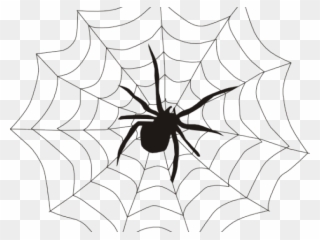Web Clipart Spinder - Spider On A Web - Png Download