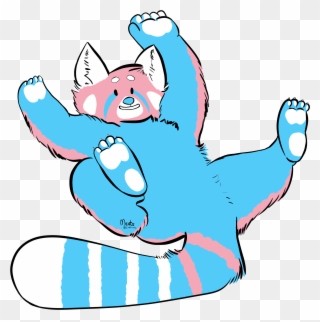 Red Panda Trans Pride Sticker Clipart