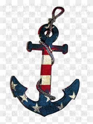American Flag Anchor - Cross Clipart