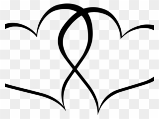 Horseshoe Clipart Interlocking - Transparent Black And White Heart Clipart - Png Download