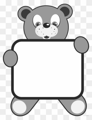 Teddy Bear Animal Free Black White Clipart Images Clipartblack - Cute 2018 Calendar October - Png Download