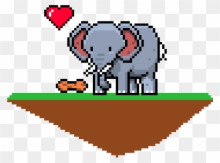 The Cute Elephant - Elephant Pixel Art Clipart