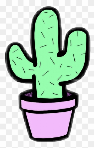 Kaktus Sticker - Cactus Drawings Clipart