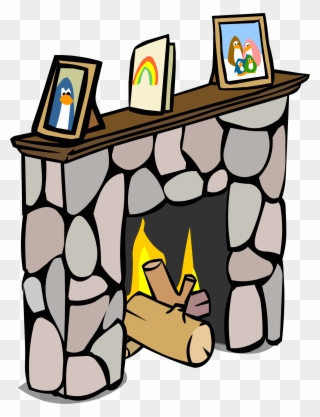 Fireplace Clipart Comic - Club Penguin - Png Download