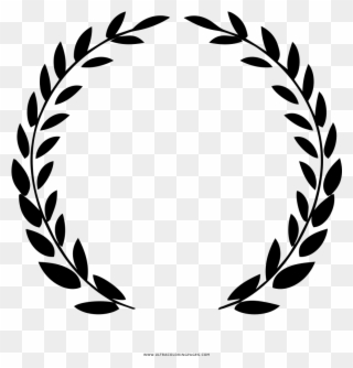 Laurel Wreath Coloring Page - Corona Di Alloro Stilizzata Clipart
