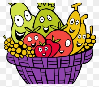 Picnic Basket Clipart Family Picnic Food - Clip Art Fruit Basket - Png Download