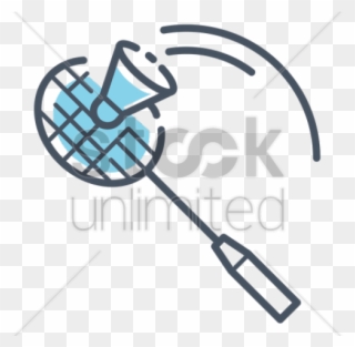 Badminton Clipart Main - Racket And Shuttlecock Of Badminton Easy Drawing - Png Download