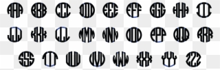 Block Monogram Font - Three Letter Monogram Clipart