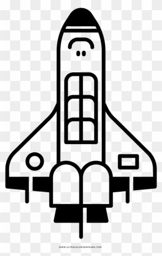 Space Shuttle Coloring Page - Technical Drawing Clipart