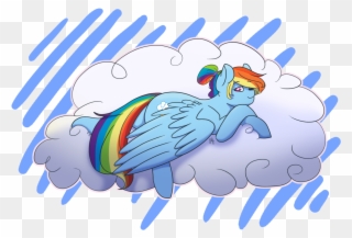 Liefsong, Cloud, Rainbow Dash, Safe, Simple Background, - Illustration Clipart