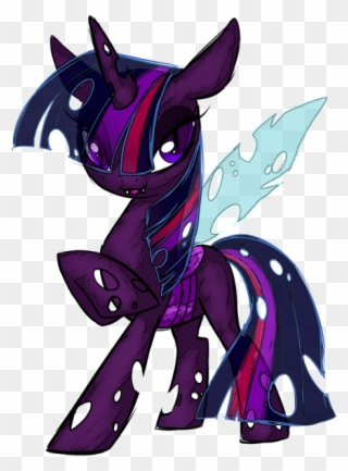Burning Twilight Sparkle Human Changeling Clipart - Twilight As A Changeling - Png Download