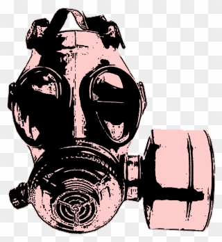 Gas Mask In Pink And Black - Skull Gas Mask Stencil Clipart