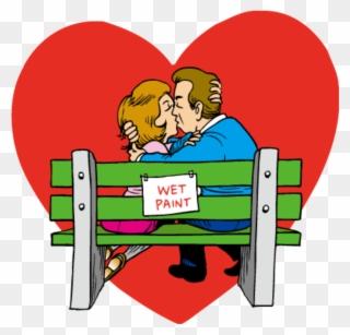 Red Cartoon Dating Couple Decoration - Love Clipart